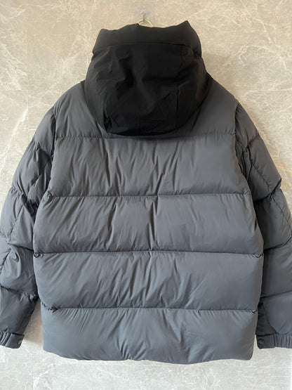 Moncler men's winter down jacket with removable hood