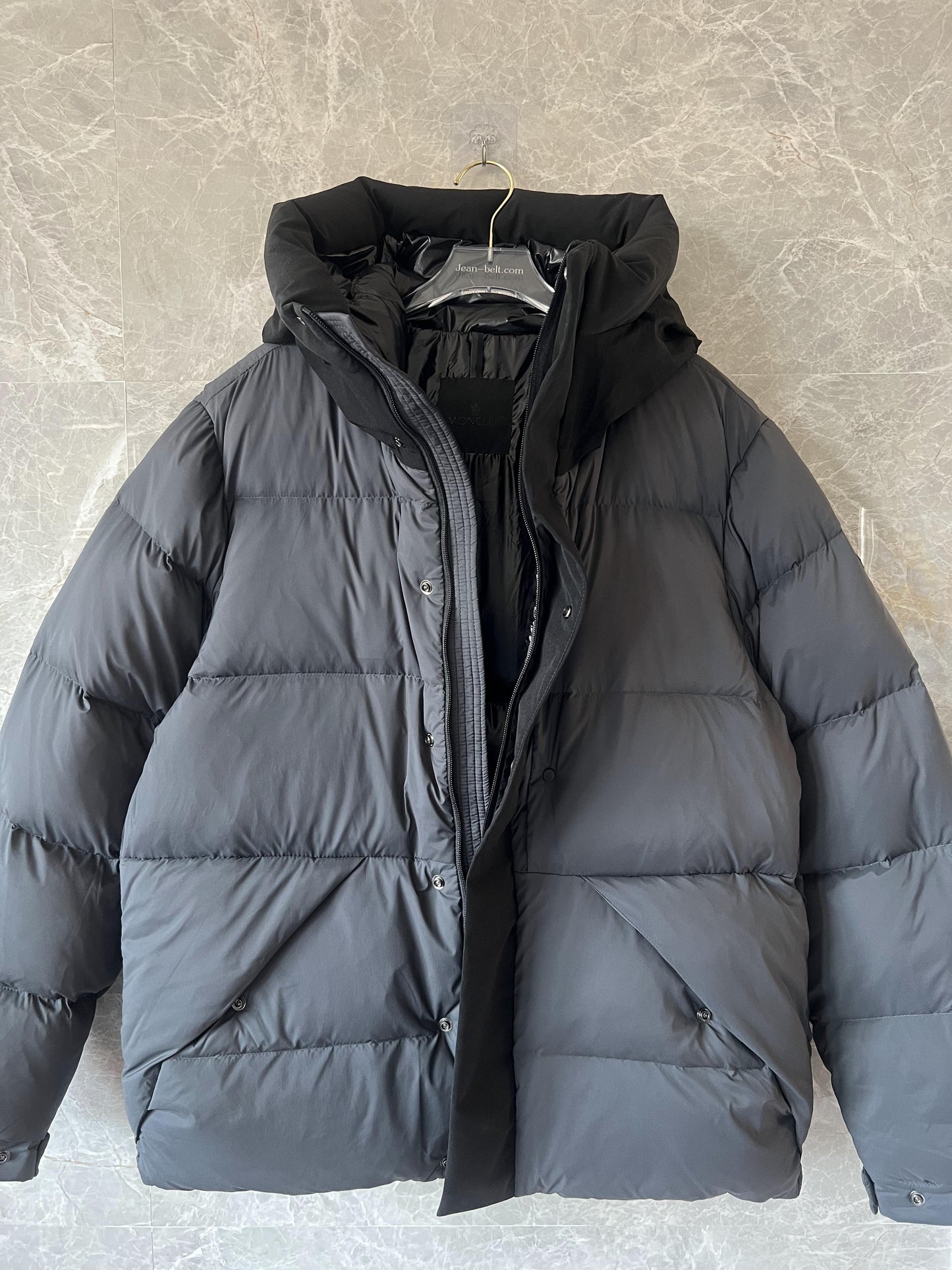 Moncler men's winter down jacket with removable hood