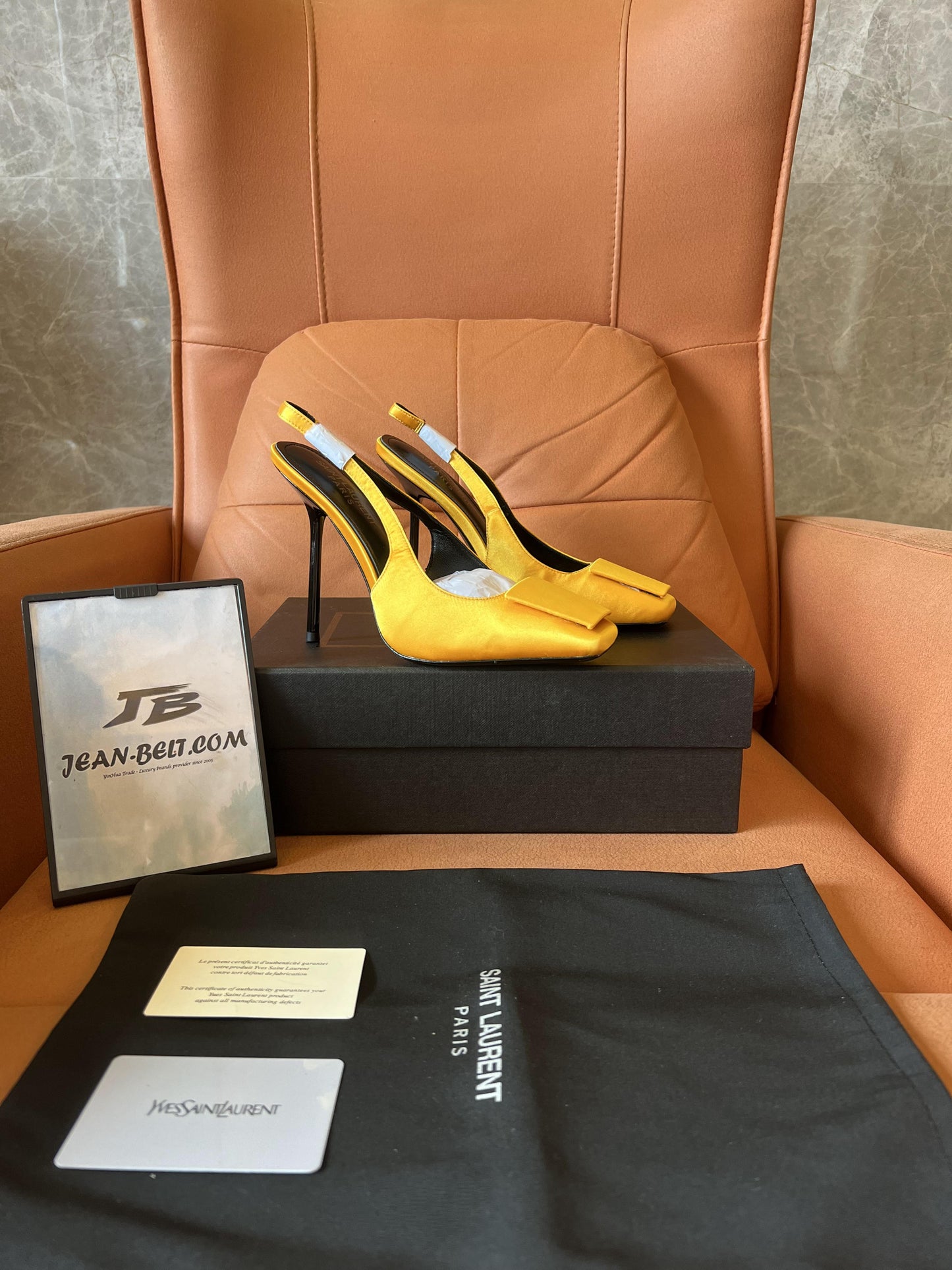 Saint Laurent women's yellow fabric george pumps