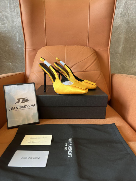 Saint Laurent women's yellow fabric george pumps