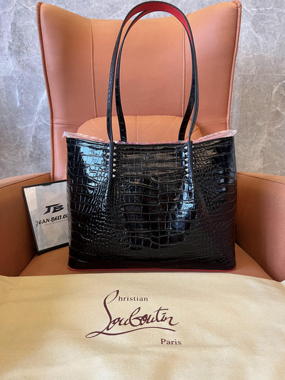 Christian Louboutin tote bag crocodile pattern black