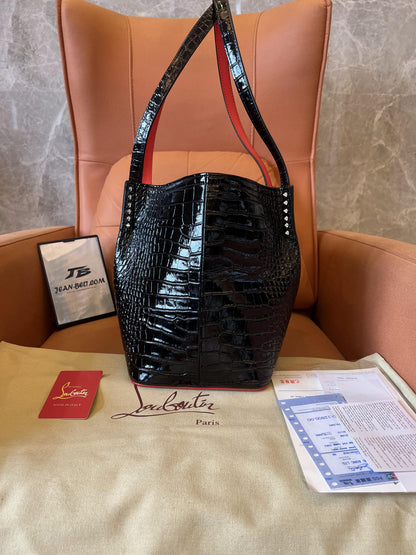 Christian Louboutin tote bag crocodile pattern black