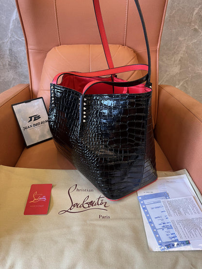 Christian Louboutin tote bag crocodile pattern black