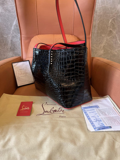 Christian Louboutin tote bag crocodile pattern black