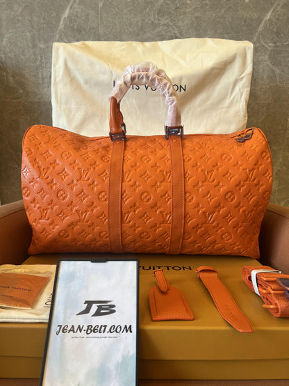 Louis Vuitton keepall bandouliere 50 orange weekend travel bag