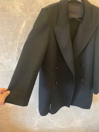 Fendi black double-breasted wool coat