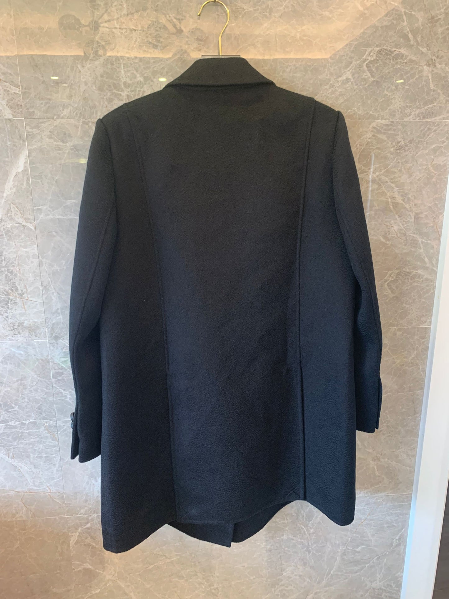 Fendi black double-breasted wool coat