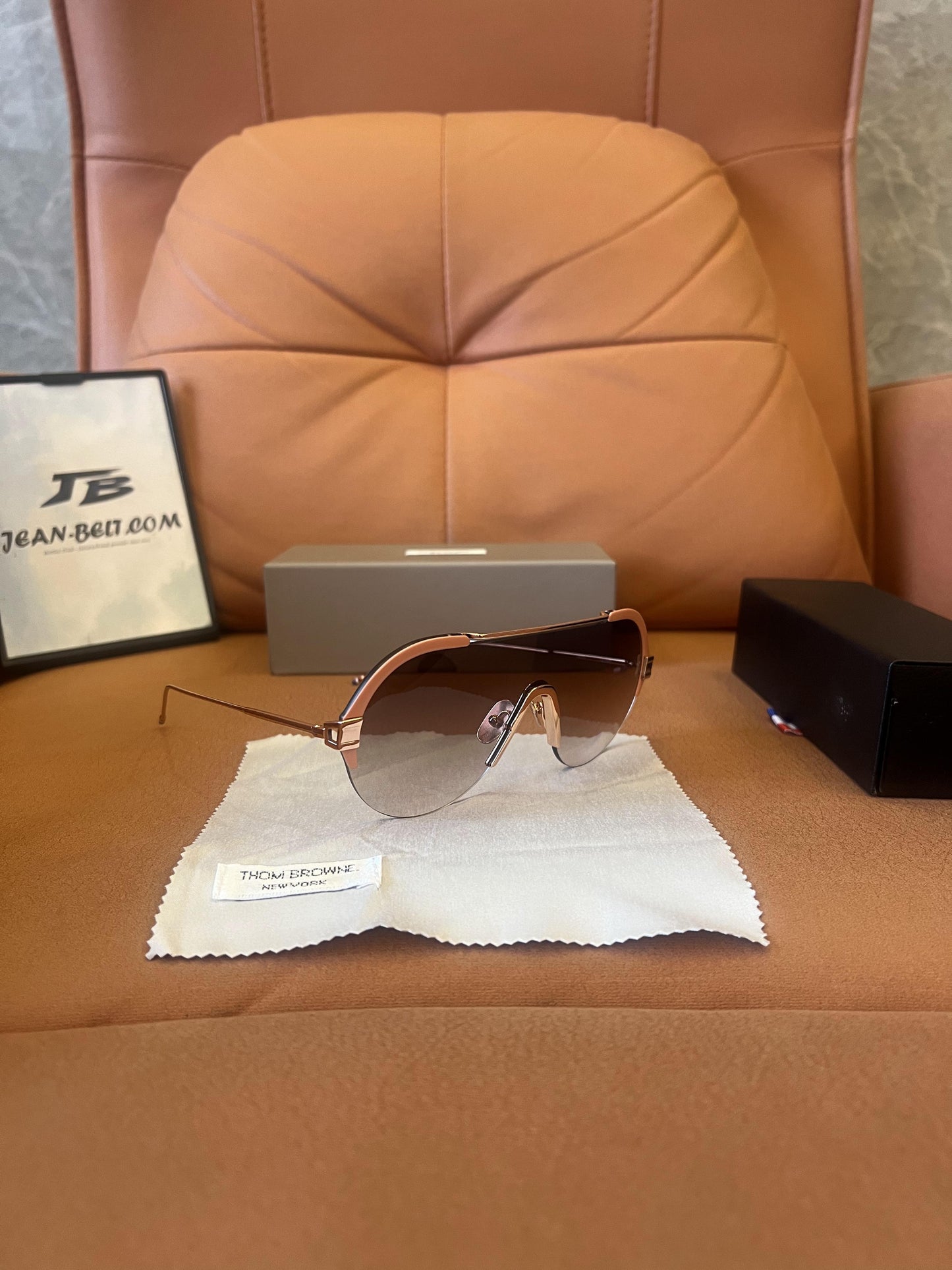 Thom Browne aviator sunglasses - rose gold frame