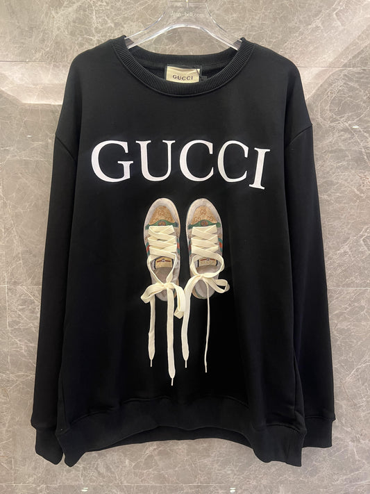 Gucci sneaker print black sweatshirt