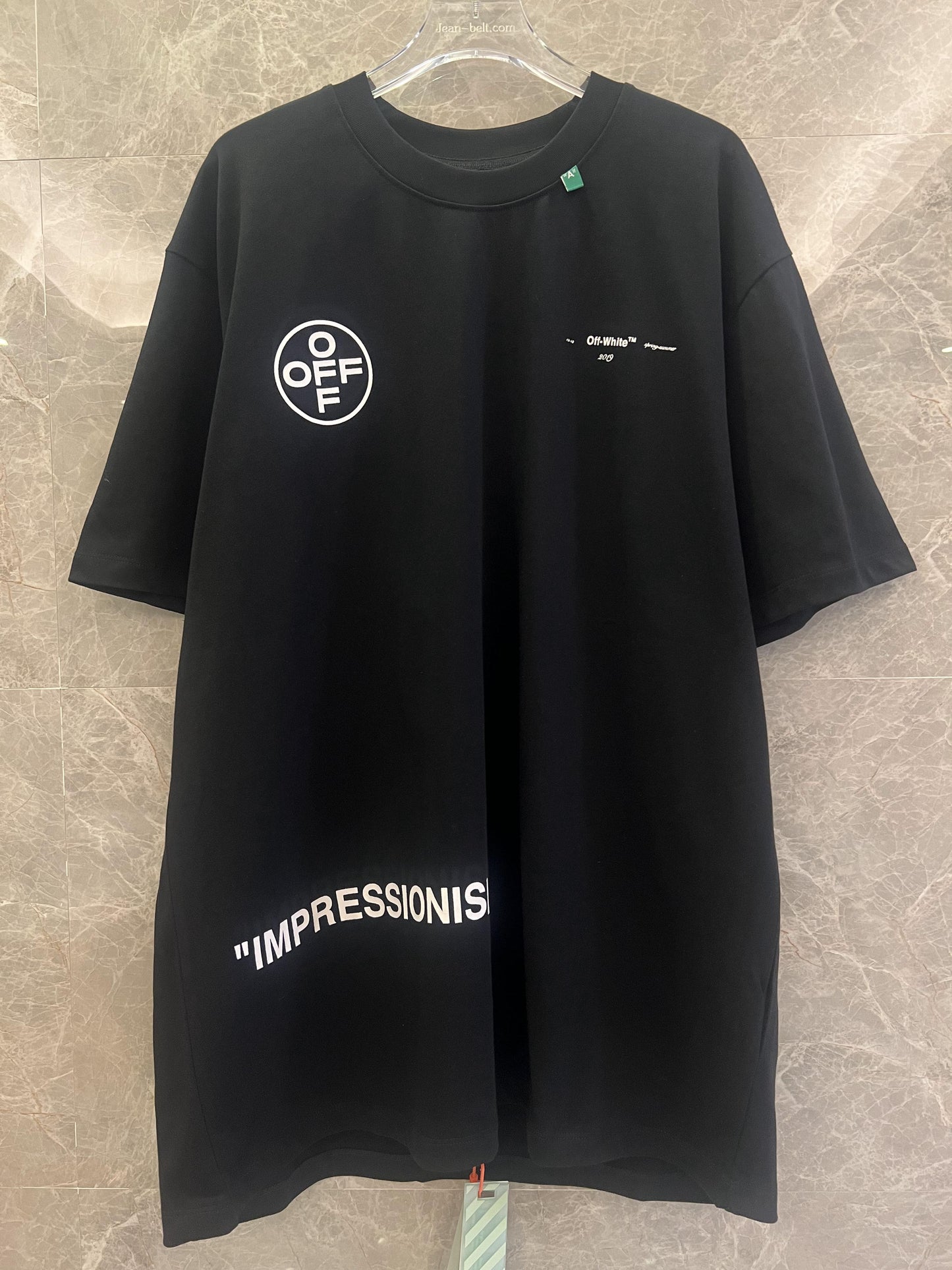 Off-White "Impressionism" black t-shirt with red graphic