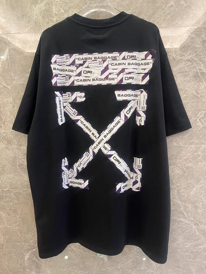 Off-White "Cabin Baggage" print black t-shirt