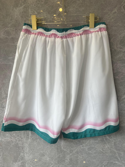 Casablanca white and multicolor silk shirt and shorts set