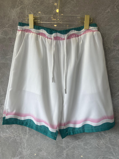 Casablanca white and multicolor silk shirt and shorts set