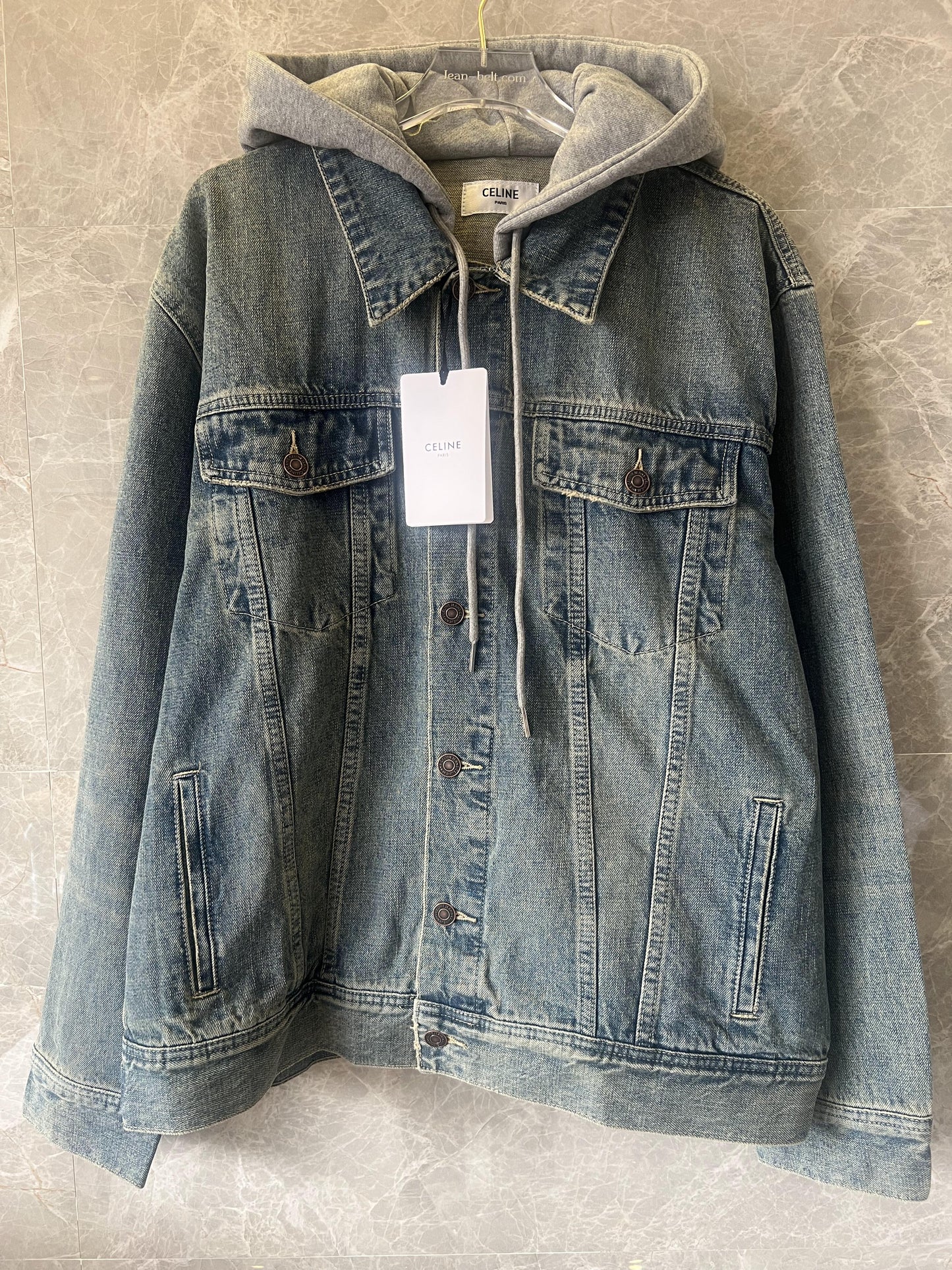 Celine denim jacket with hooded detail