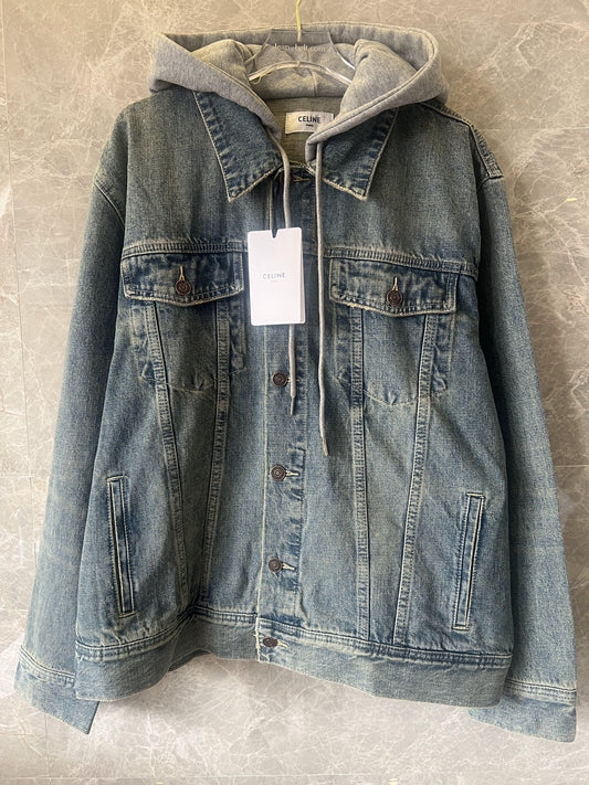 Celine denim jacket with hooded detail