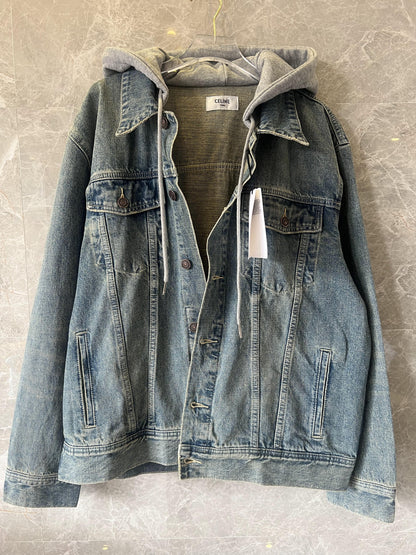 Celine denim jacket with hooded detail