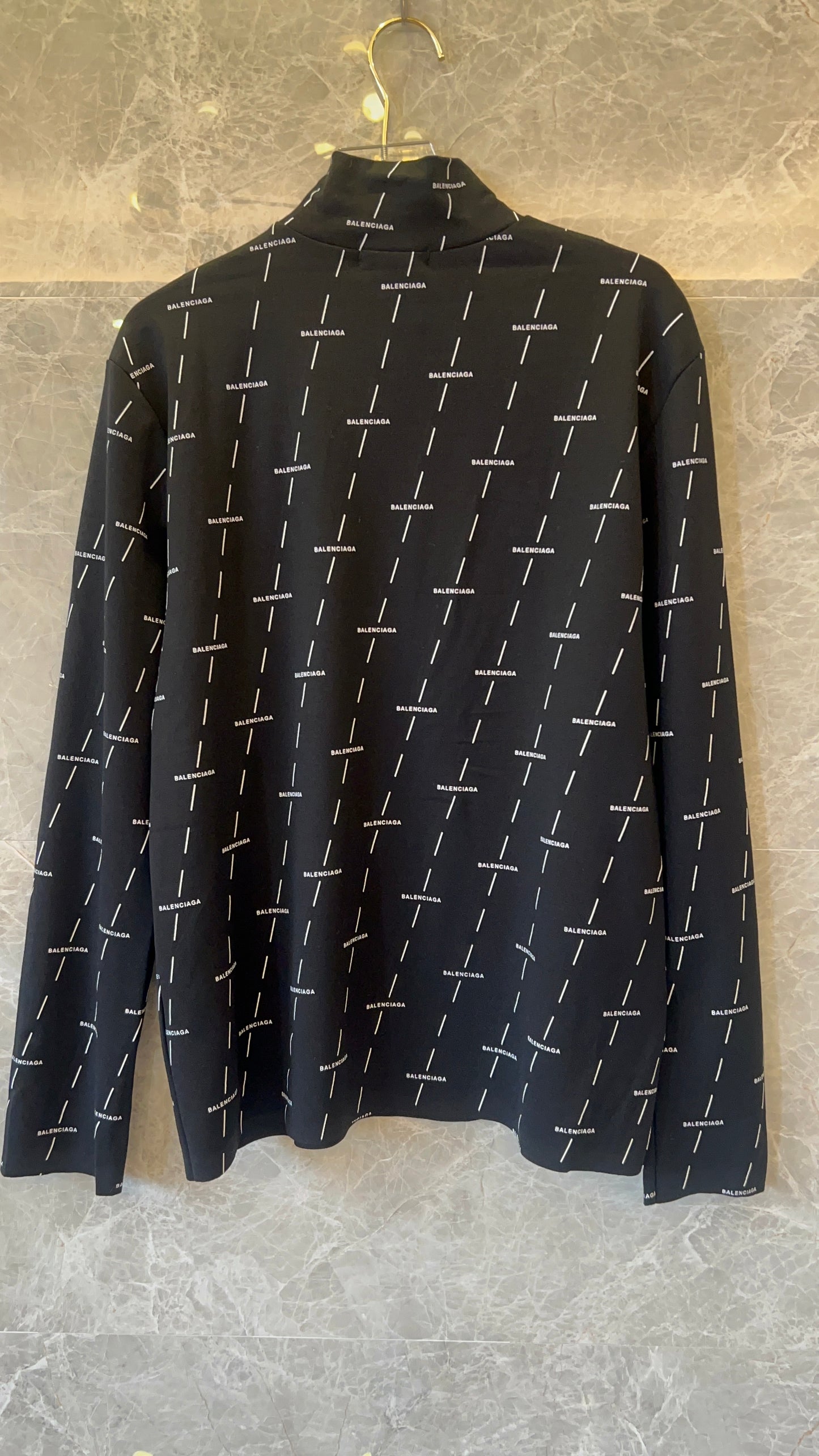 Balenciaga all-over logo turtleneck long sleeve top