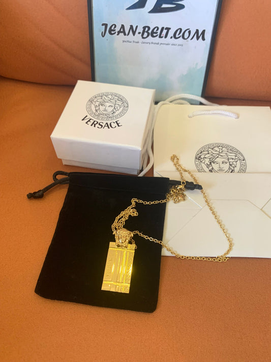 Versace gold-tone medusa pendant necklace