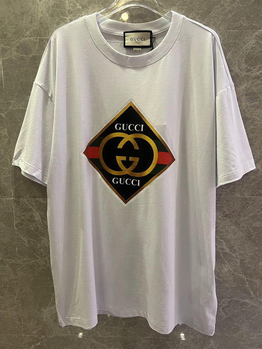 Gucci white t-shirt with iconic GG logo print