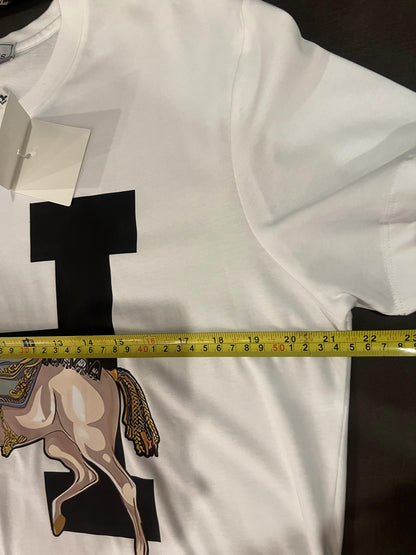 Hermès Paris horse print white t-shirt