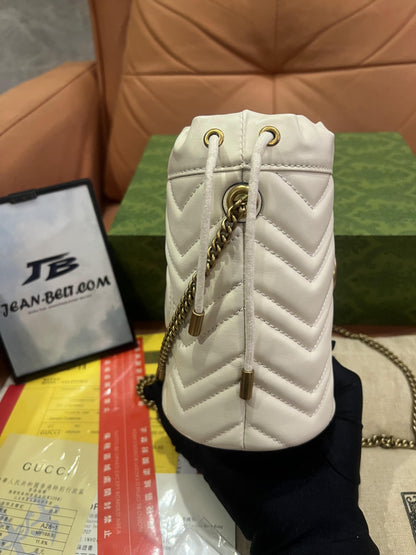 Gucci marmont bucket bag white