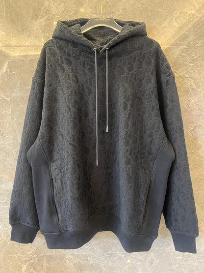 Dior monogram black hoodie with drawstring