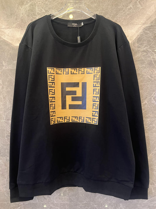 Fendi black sweatshirt with gold FF logo