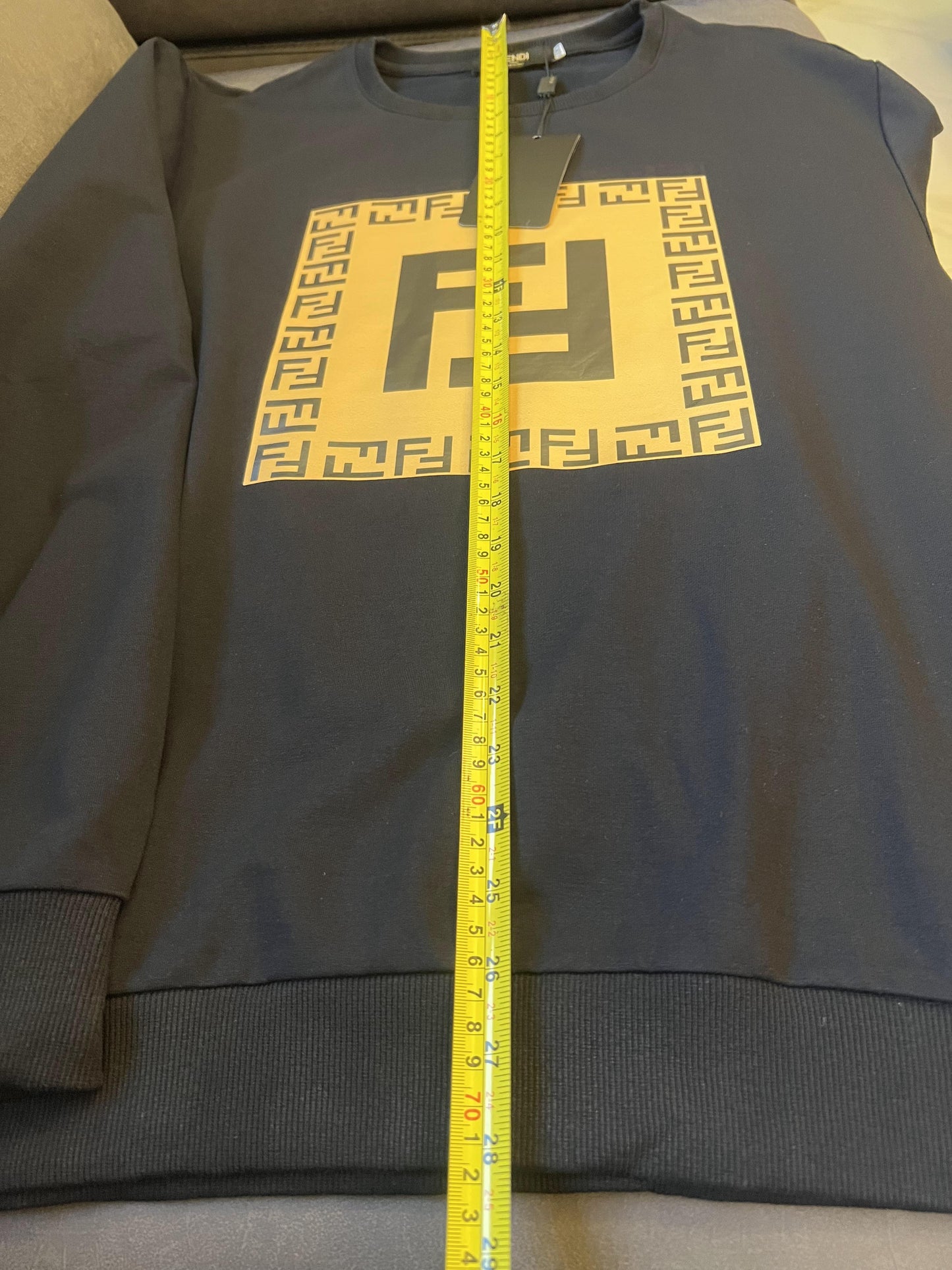 Fendi black sweatshirt with gold FF logo