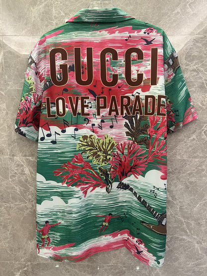 Gucci "Love Parade" tropical print short-sleeve shirt