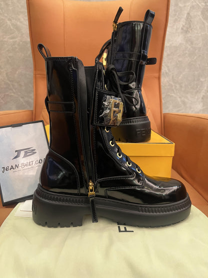 Fendi biker boots shoes in black