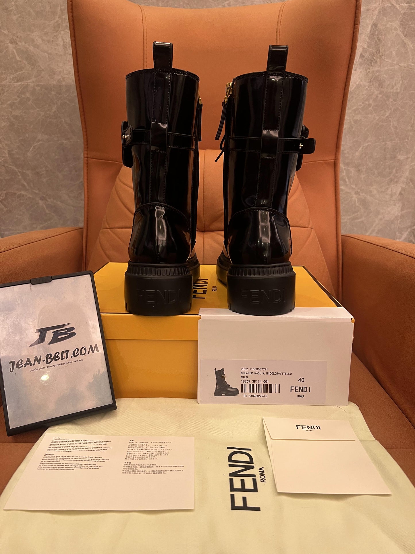 Fendi biker boots shoes in black