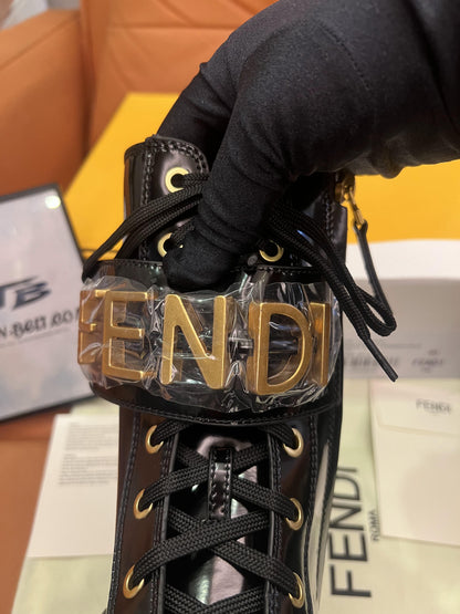 Fendi biker boots shoes in black