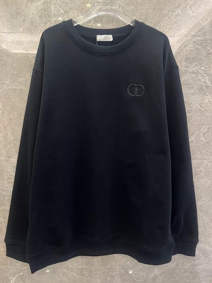 Dior black minimalist sweatshirt with embroidered logo