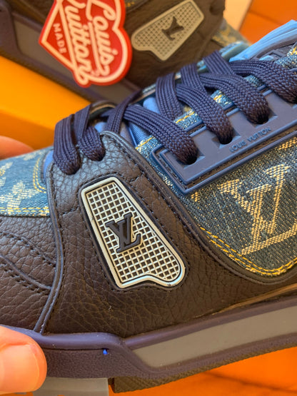 Louis Vuitton  Nigo x Virgil blue monogram denim trainer sneaker