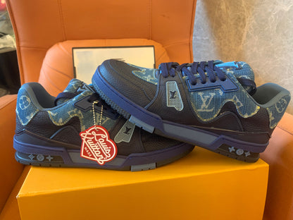 Louis Vuitton  Nigo x Virgil blue monogram denim trainer sneaker