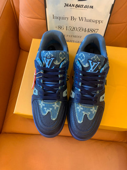 Louis Vuitton  Nigo x Virgil blue monogram denim trainer sneaker