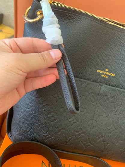 Louis Vuitton black monogram empreinte maida hobo bag