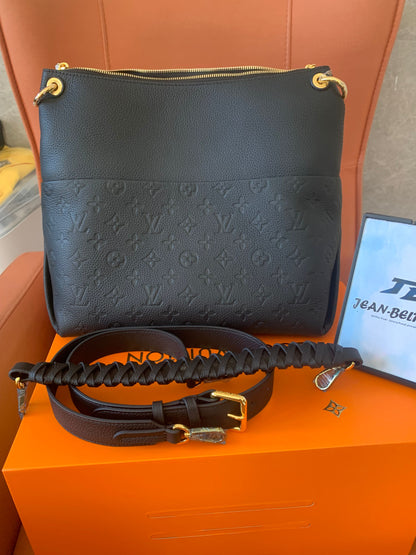 Louis Vuitton black monogram empreinte maida hobo bag