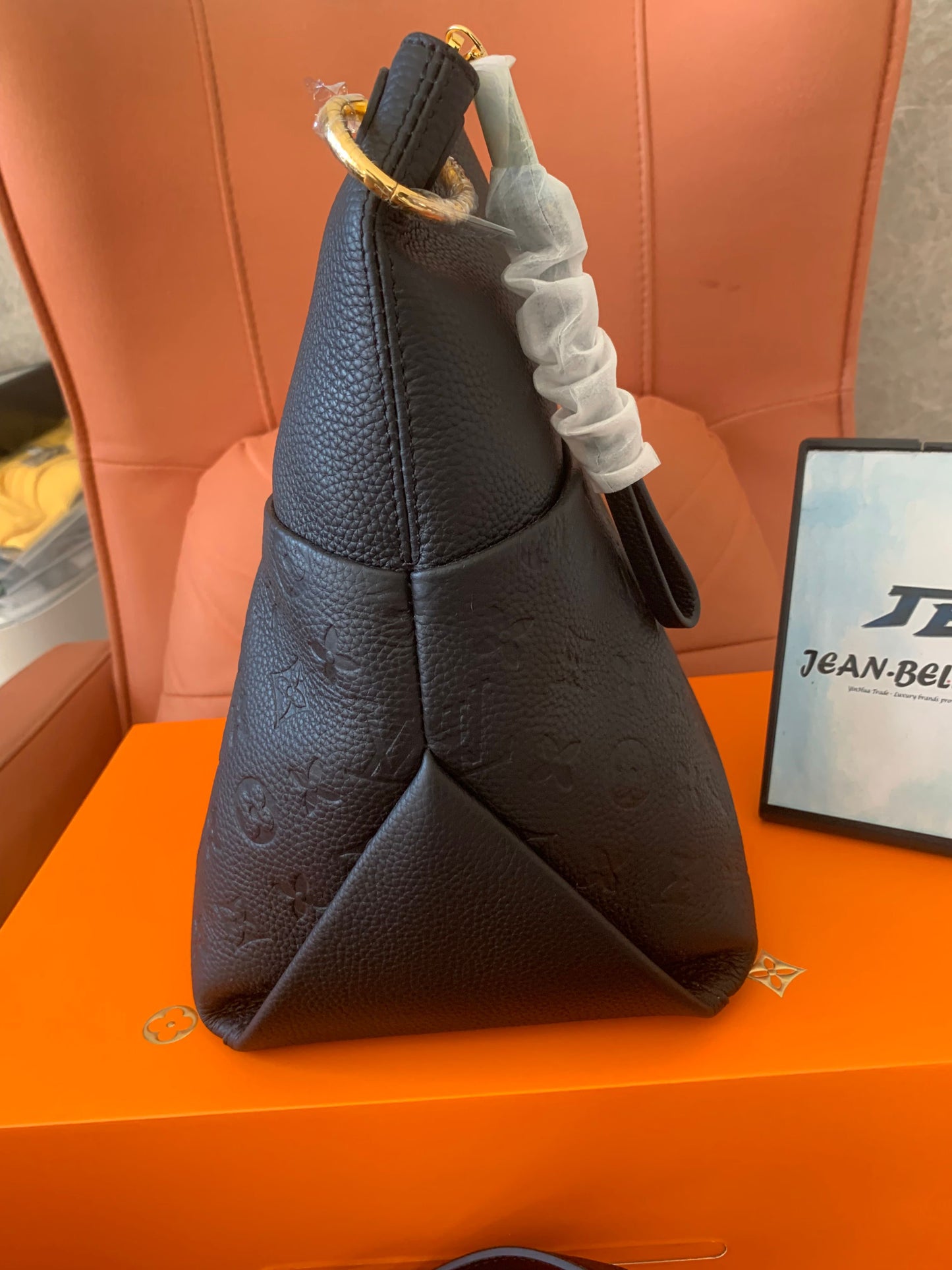 Louis Vuitton black monogram empreinte maida hobo bag