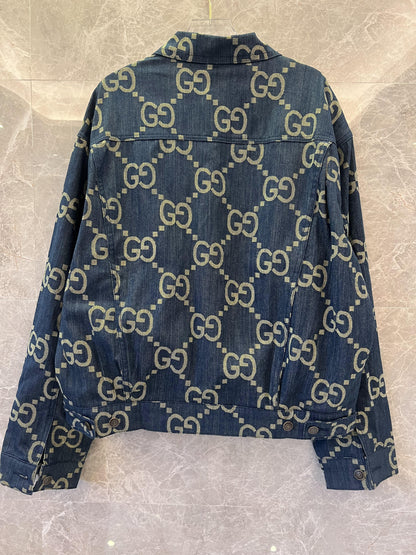 Gucci GG pattern denim jacket and shorts set