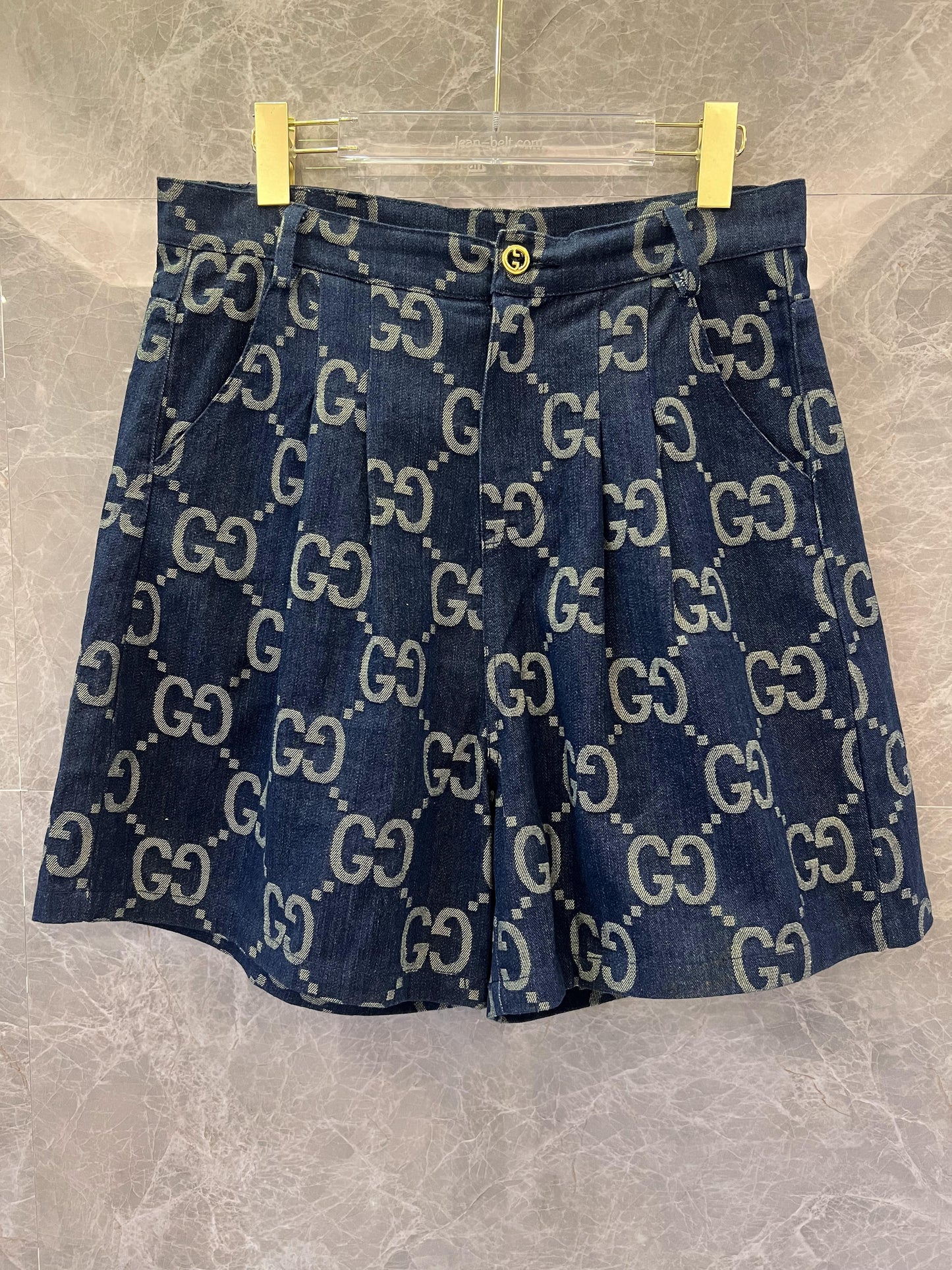 Gucci GG pattern denim jacket and shorts set