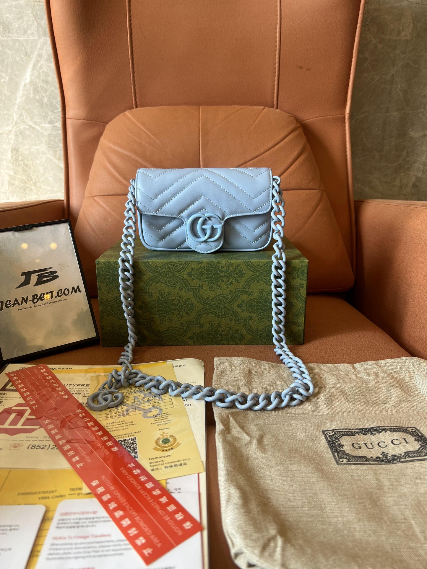 Gucci marmont handbag baby blue