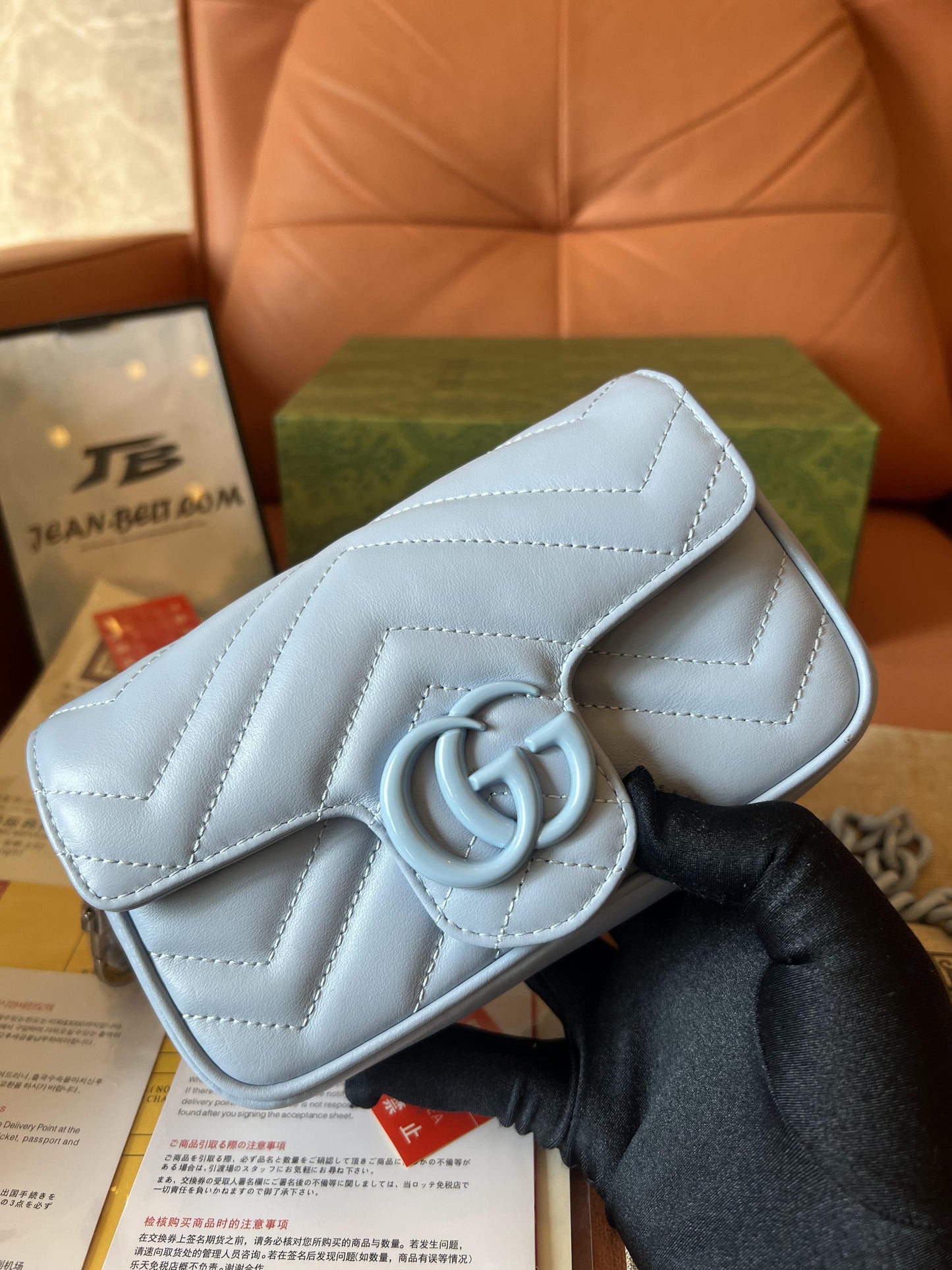 Gucci marmont handbag baby blue