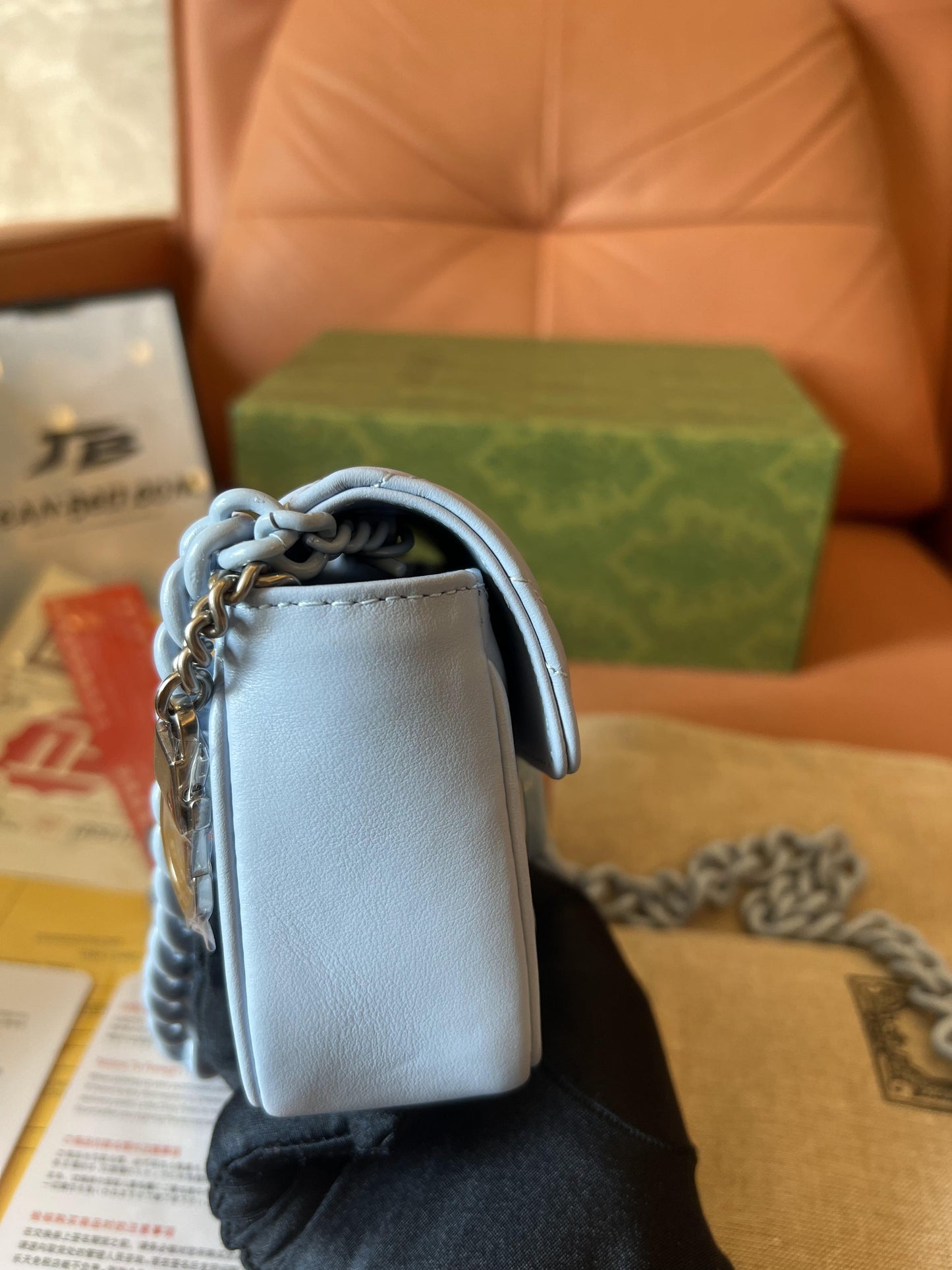 Gucci marmont handbag baby blue