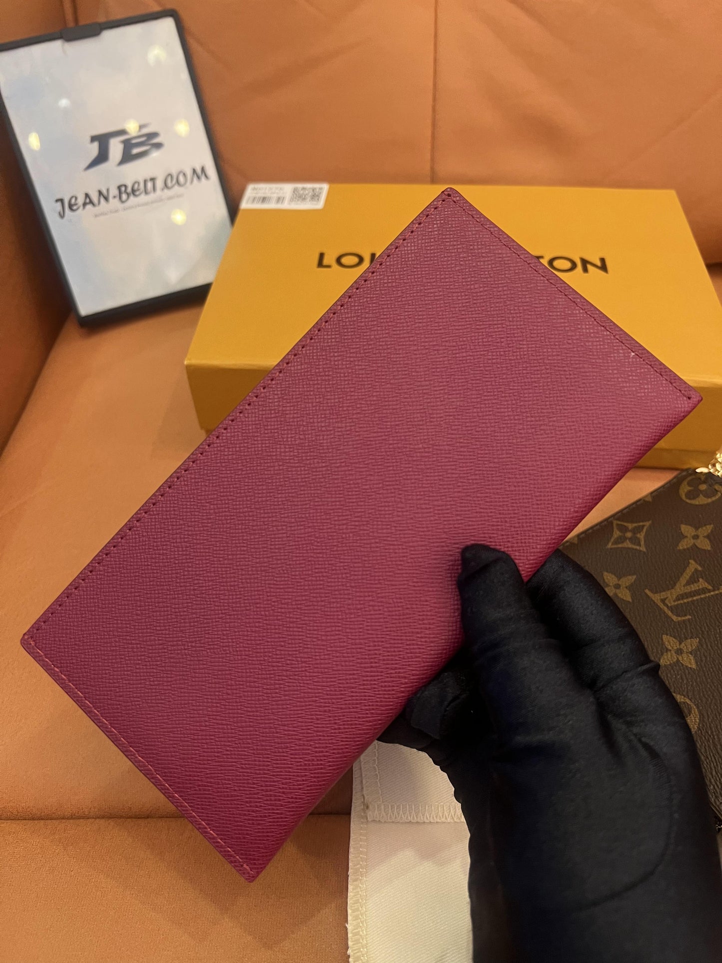 Louis Vuitton monogram pochette felicie chain wallet fuchsia