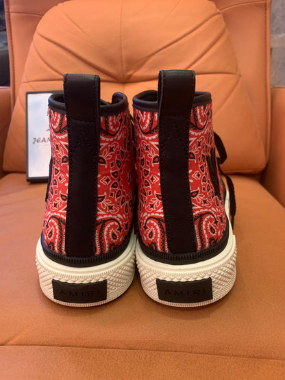 Amiri cotton logo embroidered contrast color canvas shoes