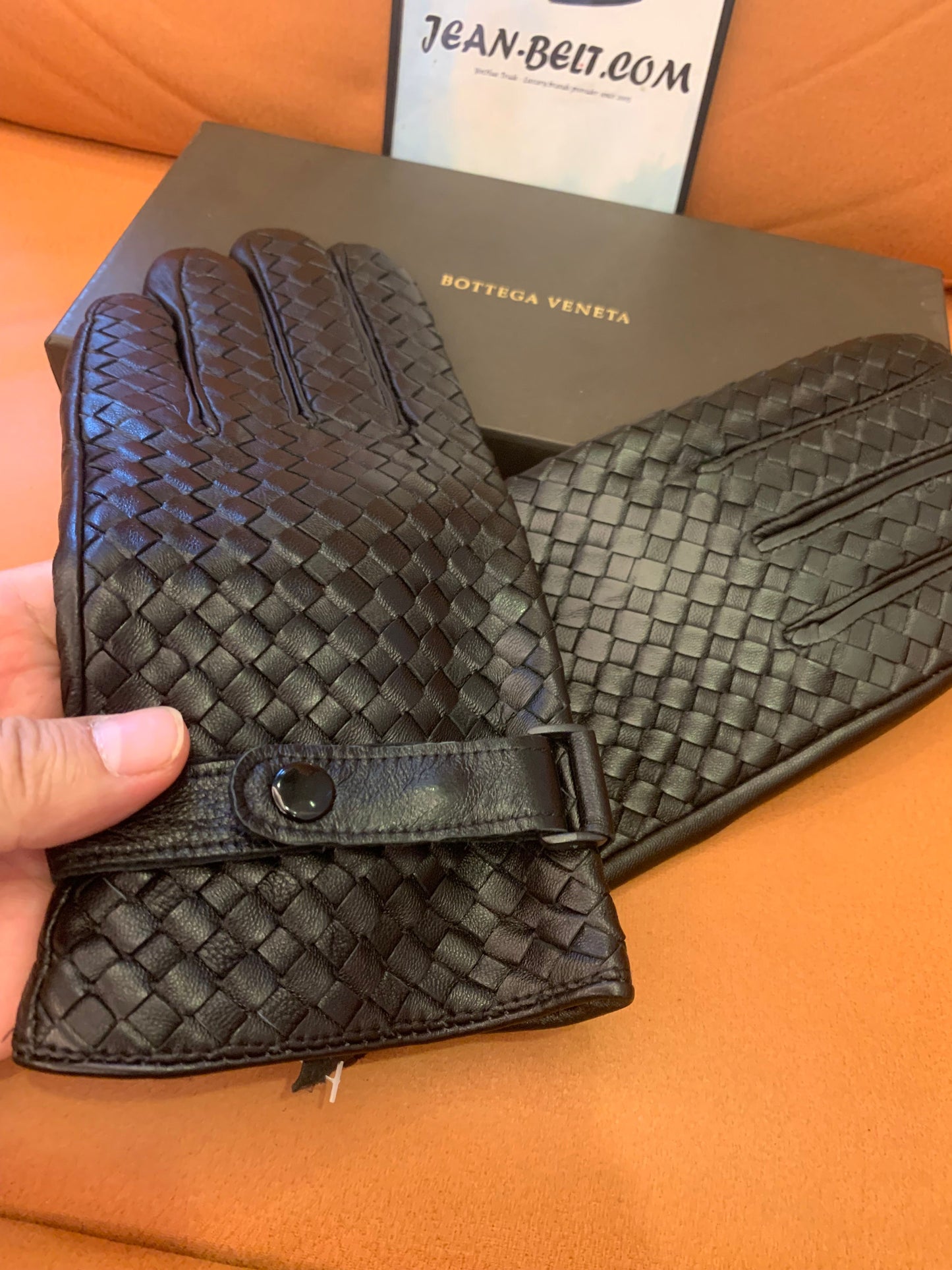 Bottega Veneta intrecciato gloves -adjustable strap