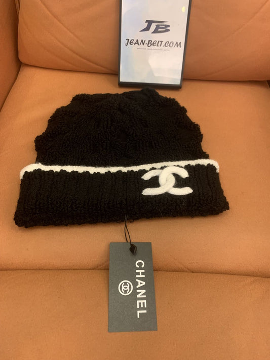 Chanel knit beanie with embroidered logo