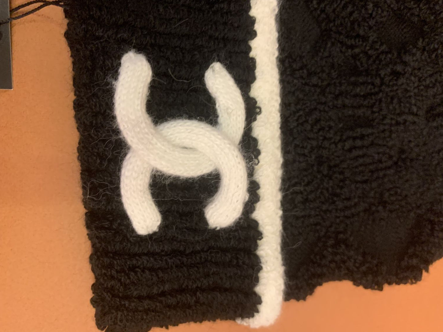 Chanel knit beanie with embroidered logo