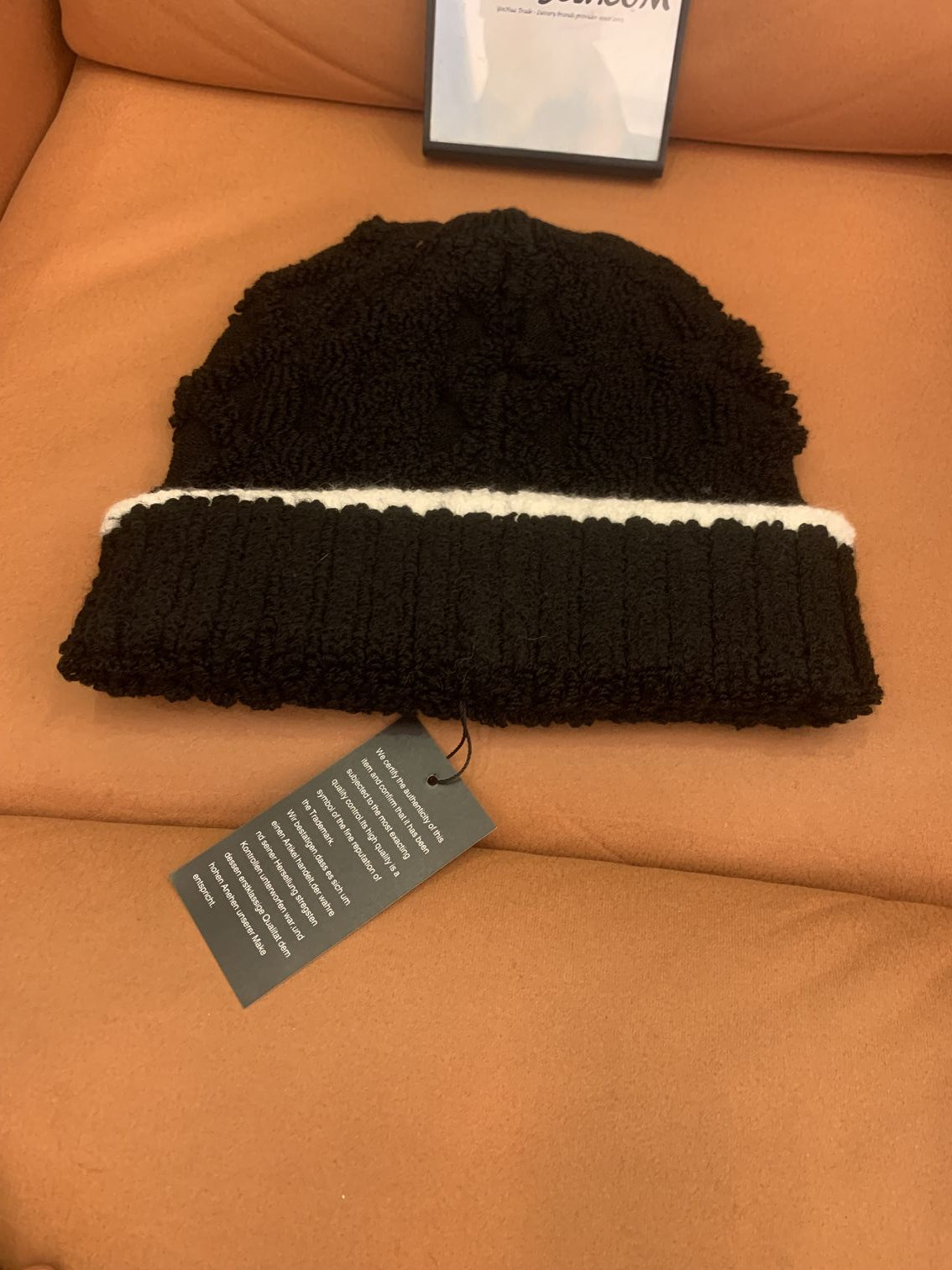 Chanel knit beanie with embroidered logo